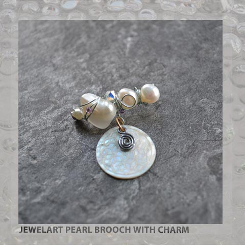 jewelart pearl brooch with charm