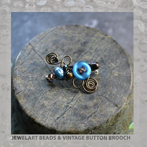 jewelart vintage button brooch