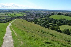 the view back to Glastonbury from the Tor