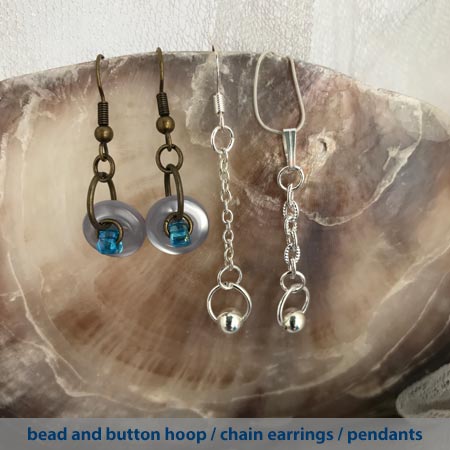 hoops and chain earrings and pendants