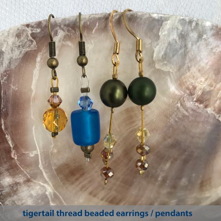 beaded tigertail earrings